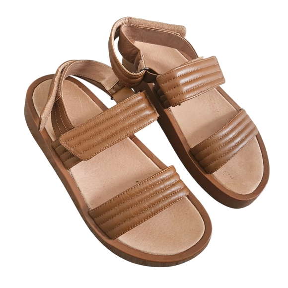 Madewell The Emmalee Brown Platform Sandal English Saddle - Picture 2 of 8